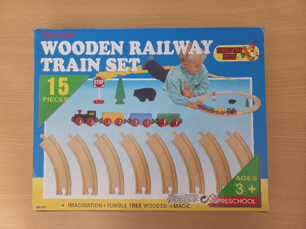 houten spoorwegtreinset (wooden railway train set), Ophalen of Verzenden, Nieuw