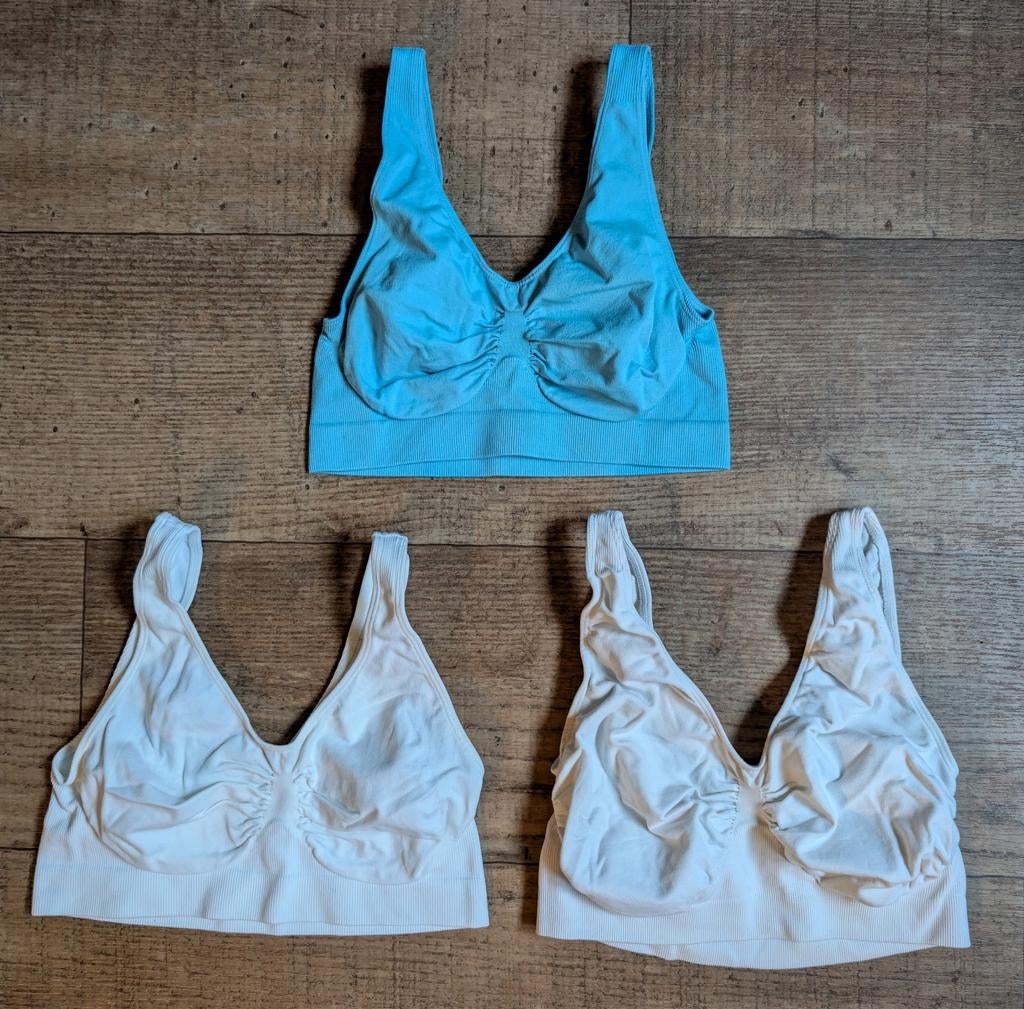 Comfortabele elastische sport BH's - 3 stuks, Blauw, Ophalen of Verzenden, Maat 38/40 (M), Comfortisse