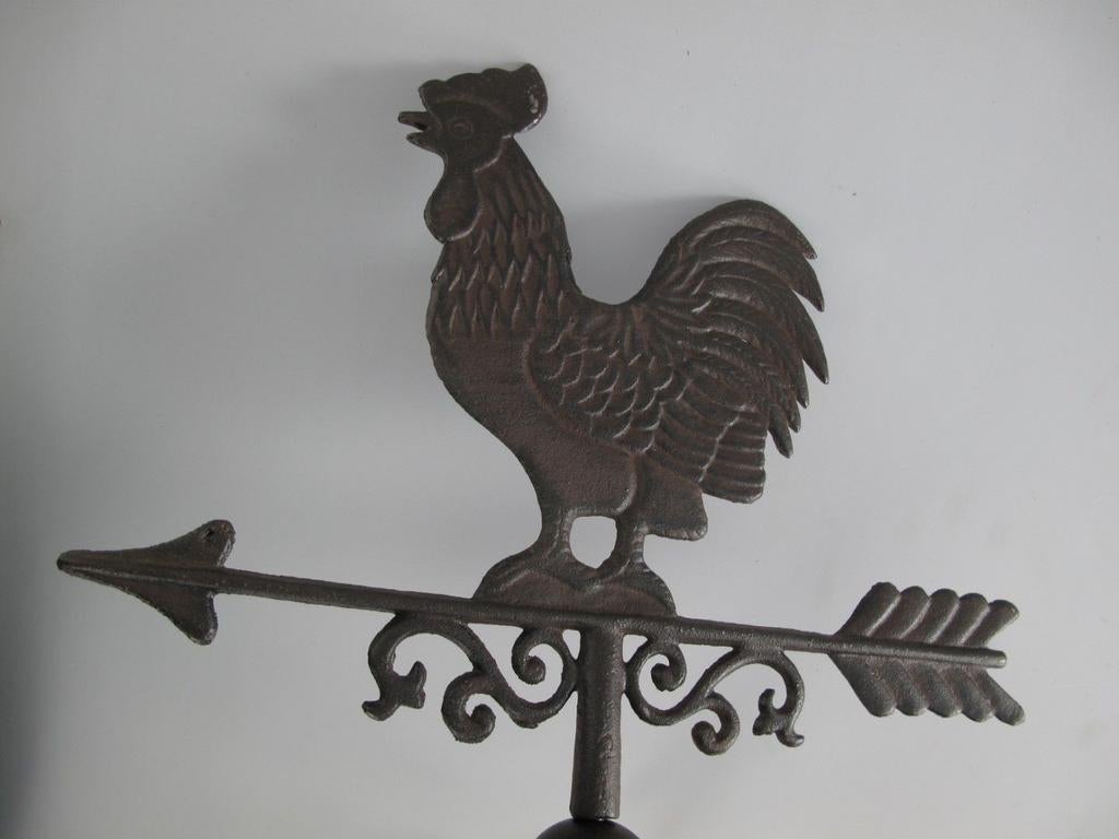 Gietijzeren Windwijzer Haan - Wandmontage, Tuin en Terras, Windwijzers en Windmolens, Helene Livingstyle, Helenelivingstyle@gmail.com