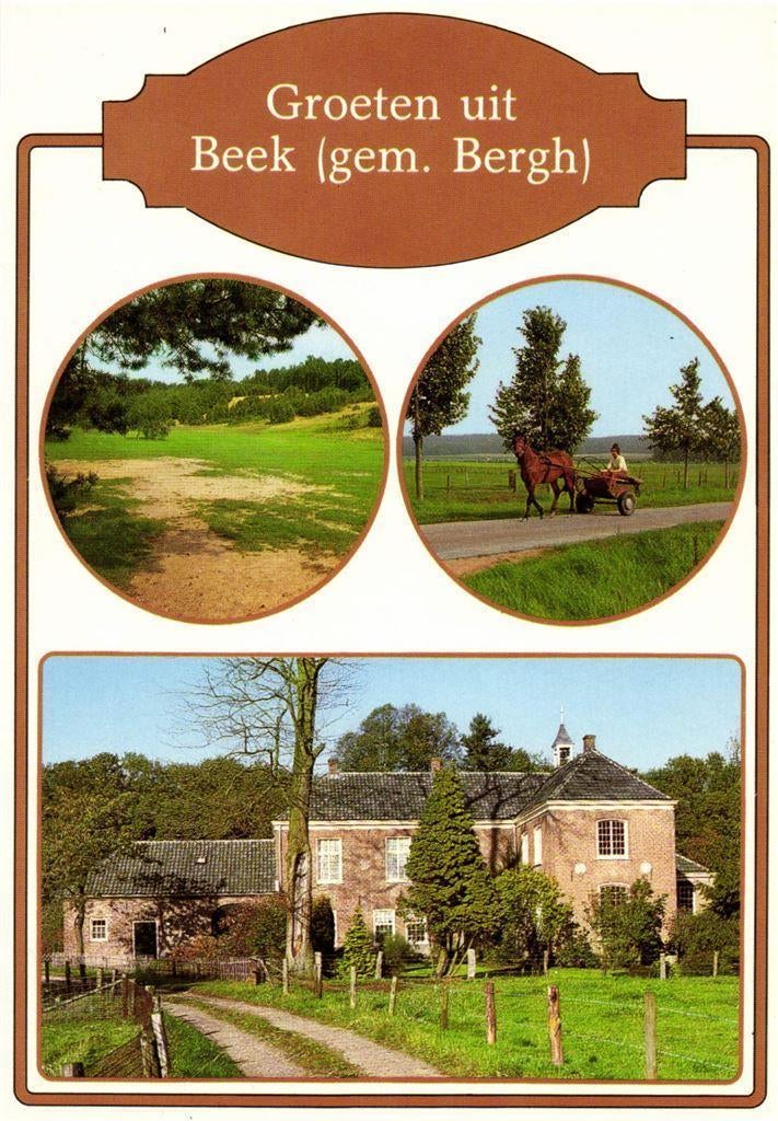 Groeten uit Beek [gem. Bergh] - 3 afb - ongelopen, Ophalen of Verzenden, Voor 1920, Ongelopen, Gelderland