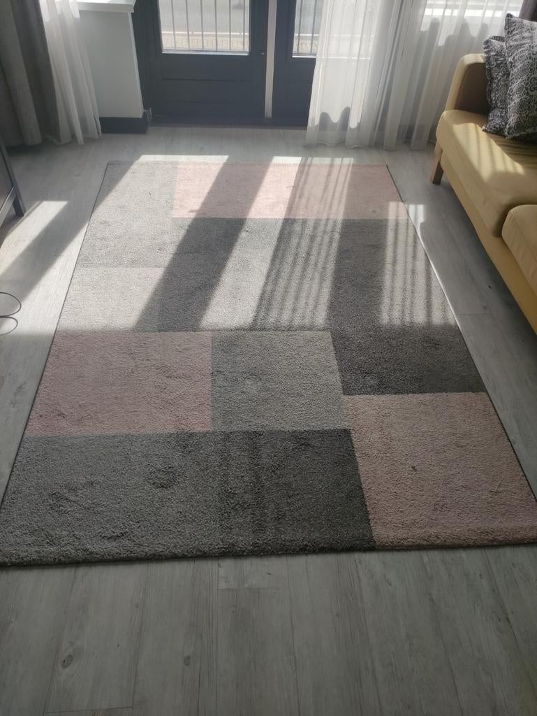 Kleurrijk Volero vloerkleed - roze en grijs, Huis en Inrichting, Ophalen, Gebruikt, 150 tot 200 cm, 200 cm of meer
