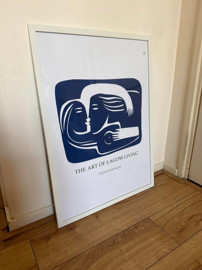 Poster in lijst - 70x50 cm, Ophalen, Zo goed als nieuw, Foto of Poster, 50 tot 75 cm