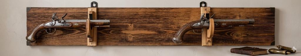 Nieuw houten wapen display voor geweer of pistool, Huis en Inrichting, Woonaccessoires | Overige, Ophalen of Verzenden