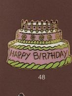Happy birthday taart gebak feest pin Demons en Merveilles, Ophalen of Verzenden, Zo goed als nieuw