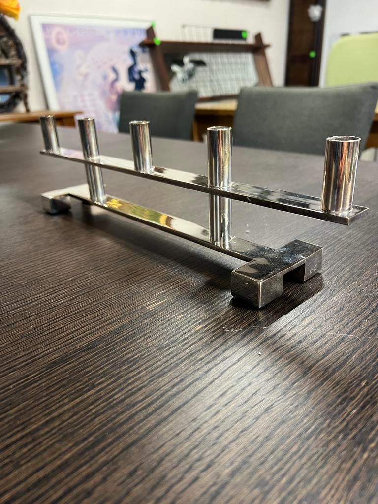 Günther Lamber kandelaars met bijbehorende kaarsen, Ophalen, Gebruikt, Metaal, Grijs