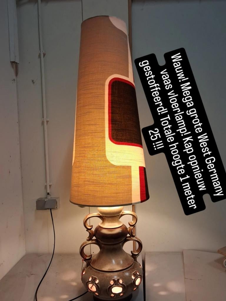 Vintage West Germany vloer vaas lamp, Huis en Inrichting, Lampen | Vloerlampen, Vintage, Ophalen of Verzenden, Zo goed als nieuw