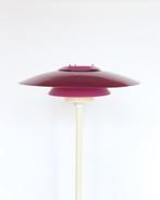 Vintage Deense vloerlamp unieke kleuren schalenlamp, Vintage retro midcentury deens design, 100 tot 150 cm, Onbekend, Ophalen of Verzenden