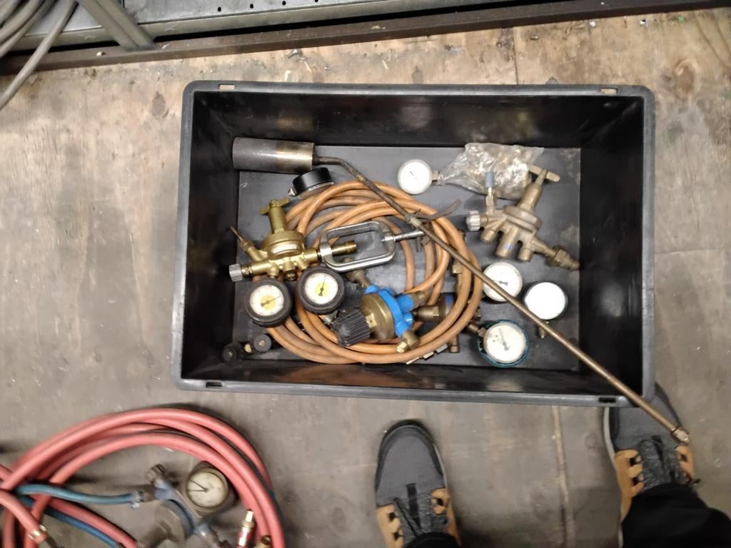 Complete branderset met gasflessen en toebehoren, Doe-het-zelf en Verbouw, Gereedschap | Lasapparaten, Ophalen, Gebruikt, Minder dan 150 ampère