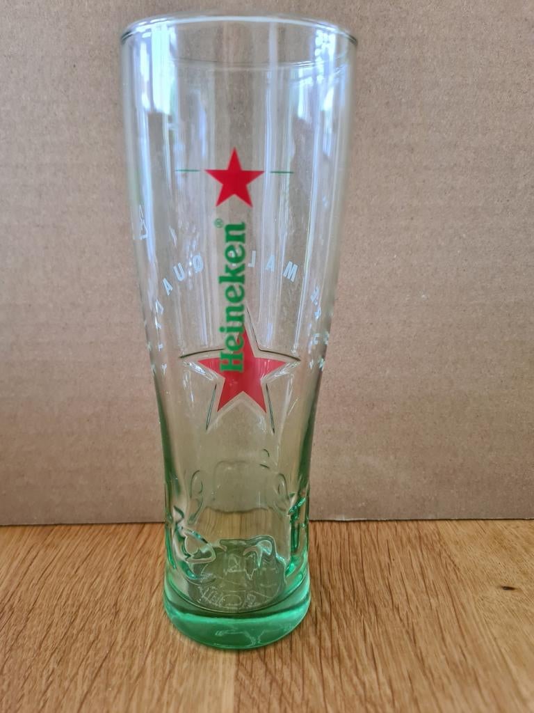 Heineken Groen glas met rode ster 0,25L, Verzamelen, Ophalen of Verzenden, Nieuw, Glas of Glazen, Heineken