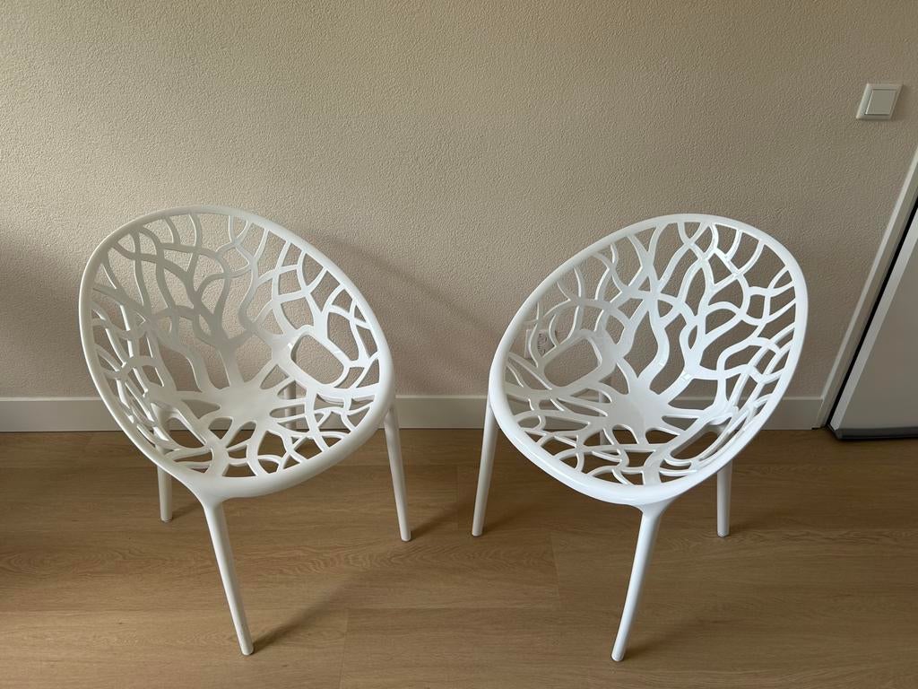 Siesta Crystal stoelen (wit), Tuin en Terras, Tuinstoelen, Ophalen, Zo goed als nieuw, Kunststof