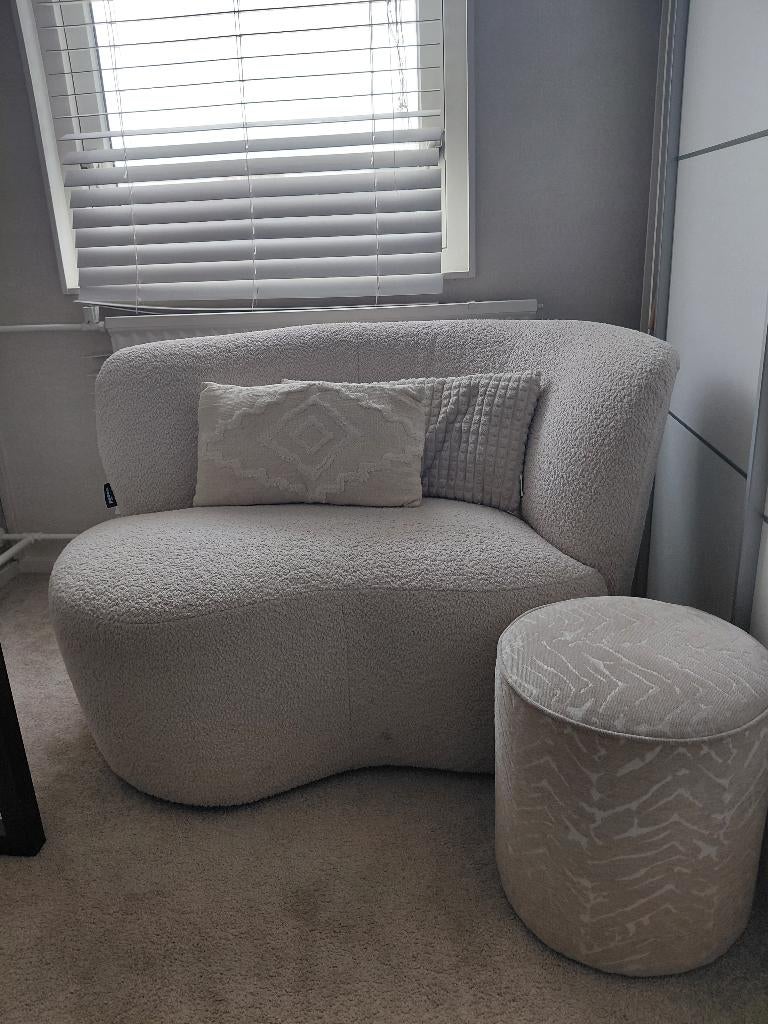 WOOD fauteuil sara bankje, Ophalen, 75 tot 100 cm, Zo goed als nieuw, Stof