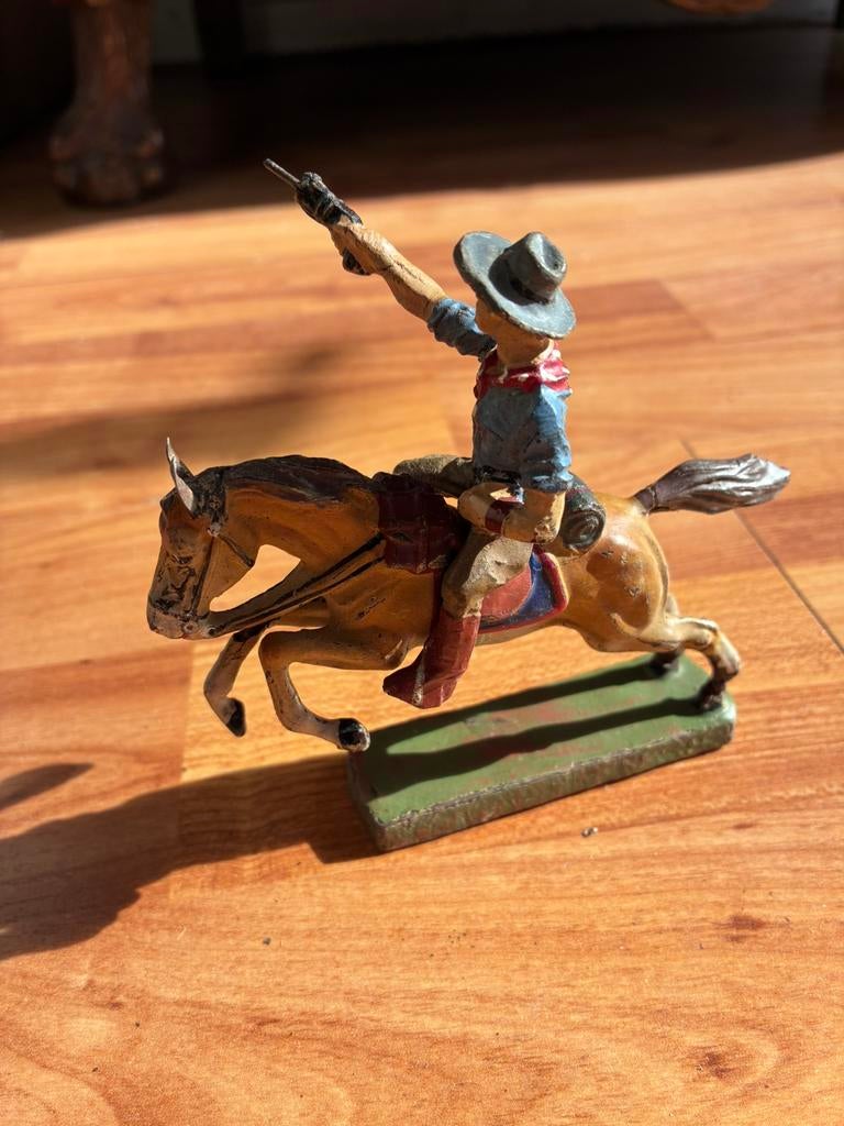 Elastolin cowboy te paard Wild West, Antiek en Kunst, Ophalen of Verzenden