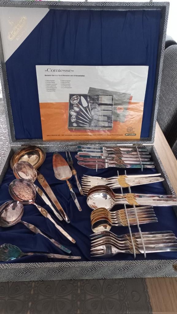 Drache Solingen bestekset "Comtesse" 23/24 karaat, Antiek en Kunst, Ophalen