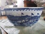 Vintage bloempot? delftsblauw stijl aziatisch tafereel 23cm, Ophalen of Verzenden