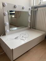 VidaXL Make-Up Tafel met Spiegel en Lampen, Nieuw, Minder dan 100 cm, Hout, 50 tot 100 cm