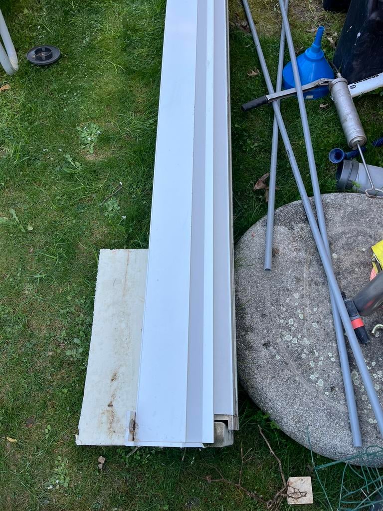 Zonnescherm groot, Tuin en Terras, Zonneschermen, Gebruikt, Knikarmscherm, 300 cm of meer, 450 cm of meer, Elektrisch, Ophalen