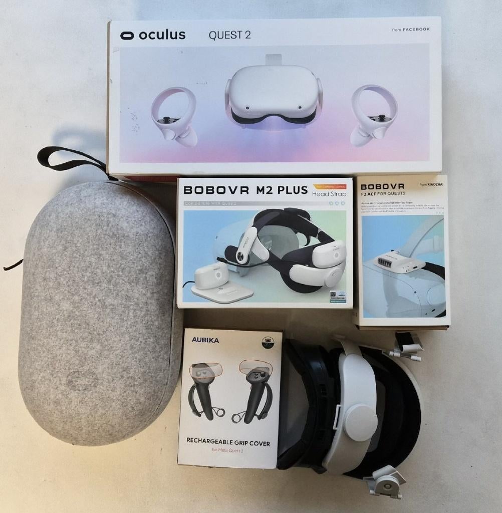 Oculus (meta) Quest 2 + BoboVR M2 plus headstrap, Ophalen of Verzenden, Gebruikt, VR-bril, Overige platformen