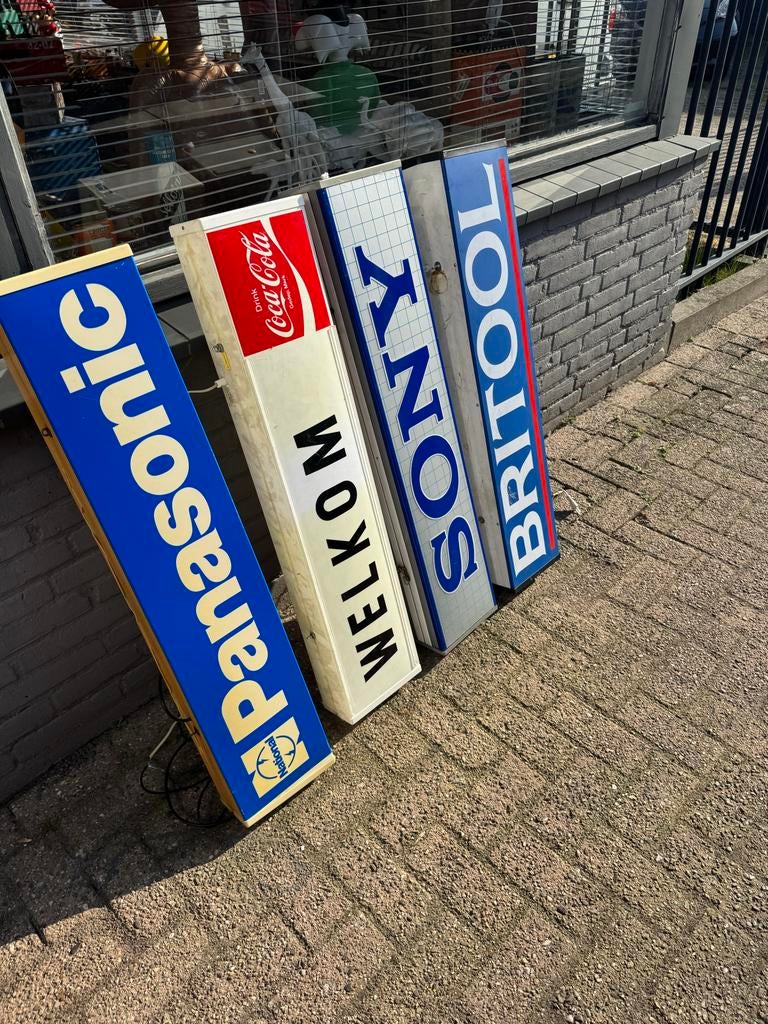 Vintage Lichtbakken: Panasonic, Coca-Cola, Sony, Britool, Verzamelen, Ophalen, Gebruikt, ., Lichtbak of (neon) lamp