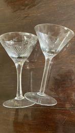 Twee gegraveerde glazen., Glas of Glazen, Ophalen of Verzenden, Overige stijlen, Glas