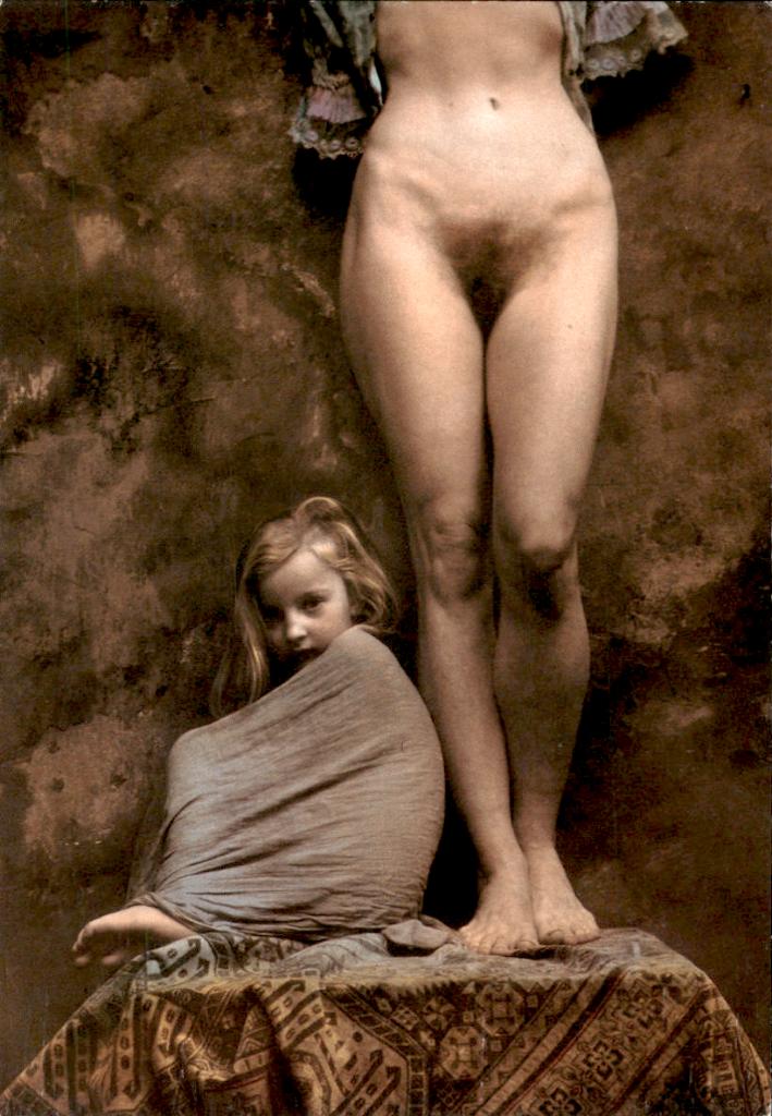 naakte vrouw met kind, Jan Saudek, Verzenden, 1980 tot heden, Ongelopen, Overige thema's