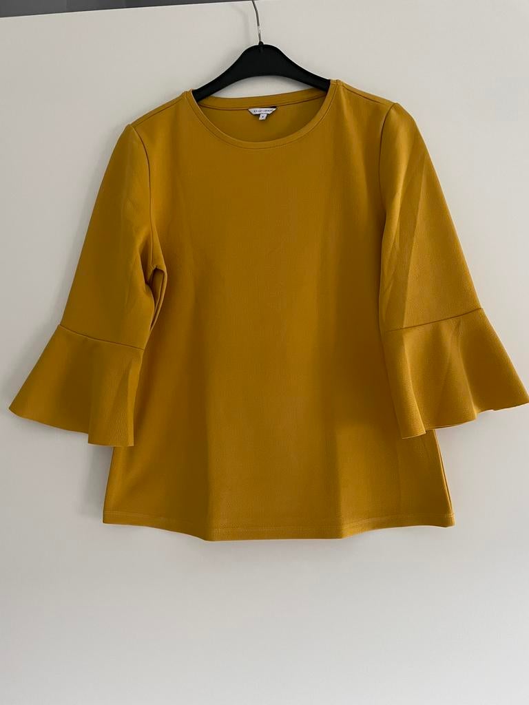 Mooi oker geel shirt maat S, Geel, Ophalen of Verzenden, Zo goed als nieuw, Korte mouw