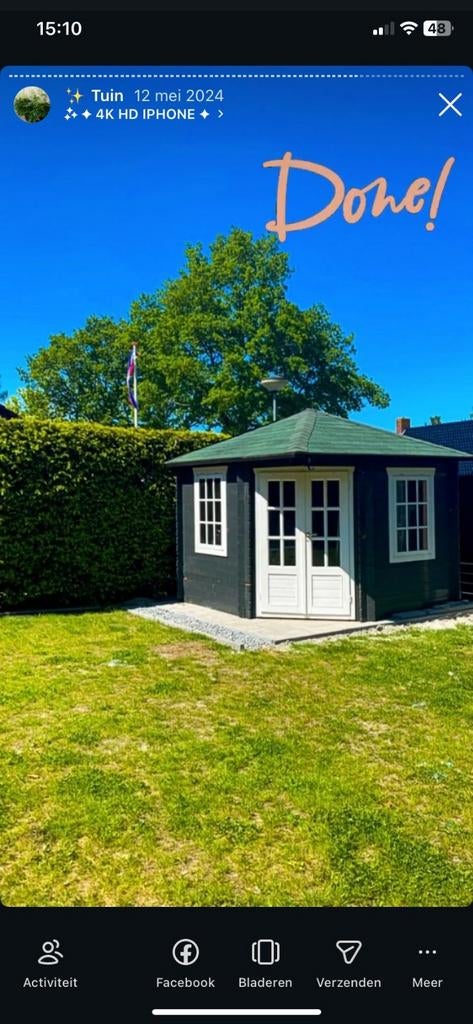 Tuinhuis / blokhut, zelf uit elkaar halen, Tuin en Terras, Tuinhuizen, Ophalen, Tuinhuis, 250 tot 500 cm, 2 ramen