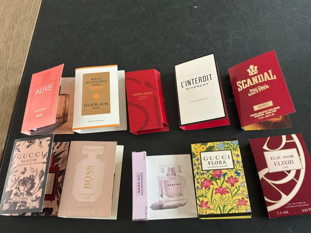 10 parfum geurtjes, Ophalen of Verzenden, Gebruikt