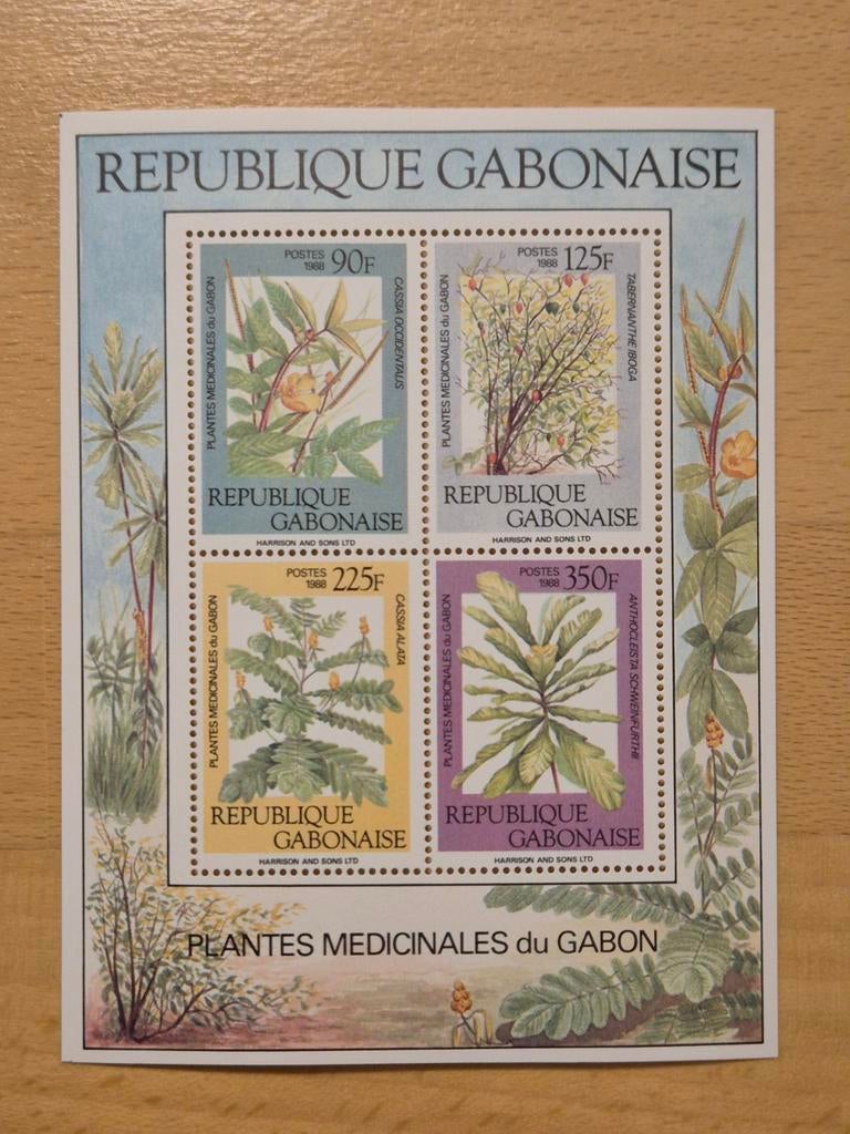 Gabon 1988 planten, Postzegels en Munten, Postzegels | Thematische zegels, Ophalen of Verzenden, Postfris, Dier of Natuur