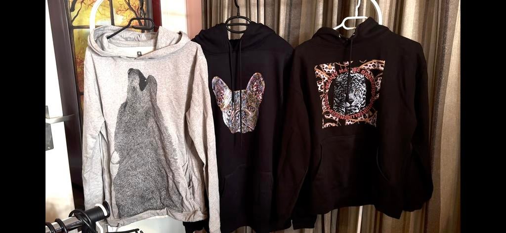 Sweater trui goidie bulldog wolf panter zwart grijs M 38/40, Ophalen of Verzenden, Zo goed als nieuw, Maat 38/40 (M)