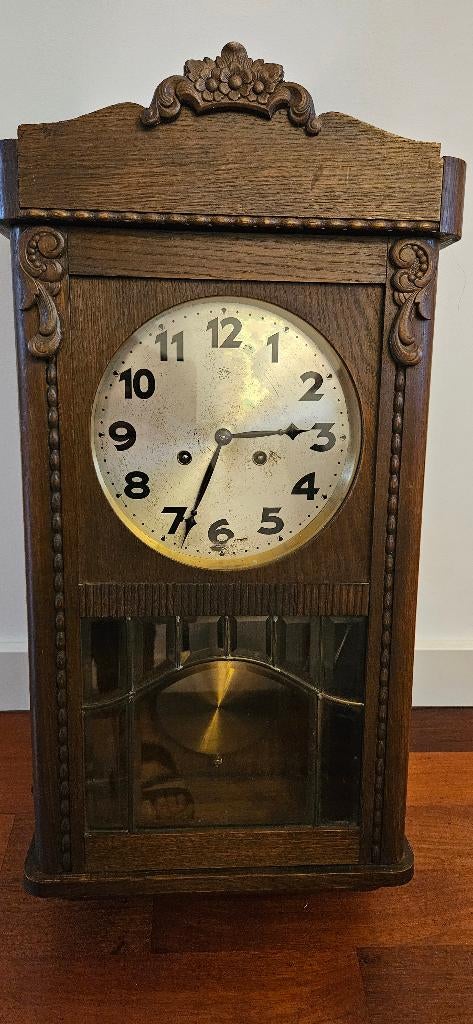 Junghans regulateur houten wandklok, Antiek en Kunst, Antiek | Klokken, Ophalen of Verzenden