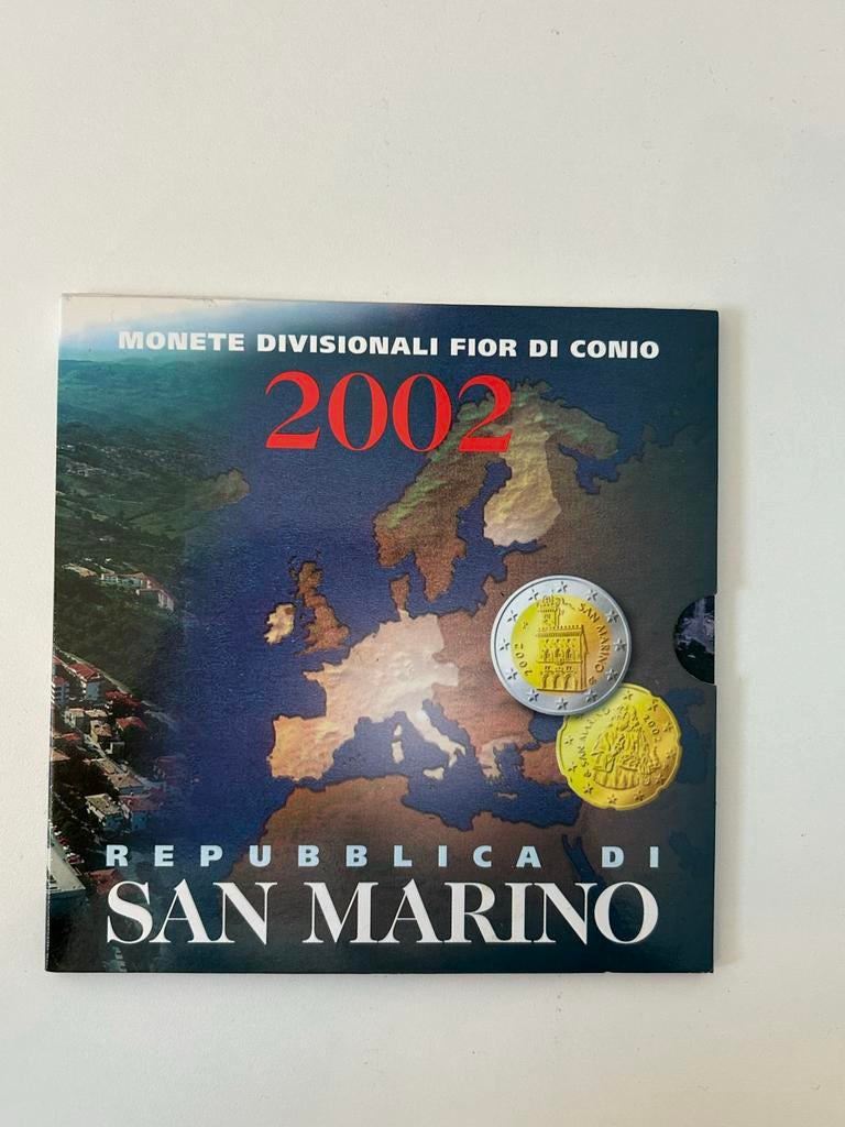 San Marino Jaarset 2002 - Monete Divisionali Fior di Conio, Ophalen of Verzenden, San Marino, Overige waardes, Setje