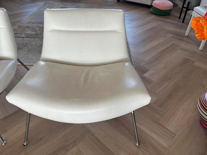 Prachtige wit leren fauteuil Topform Grippa, Huis en Inrichting, Stoelen, Zo goed als nieuw, Eén, Wit, Ophalen