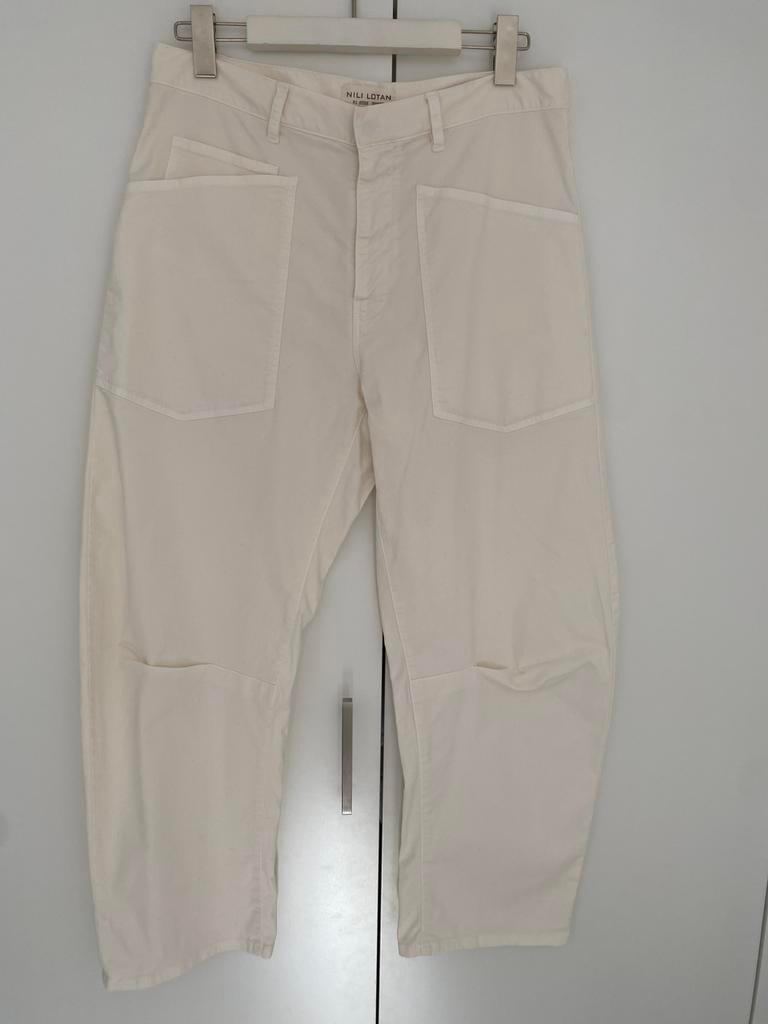 Nili Lotan shon broek ecru maat 6 (38/40) via Pauw, Kleding | Dames, Broeken en Pantalons, Zo goed als nieuw, Lang, Ophalen, Maat 38/40 (M)