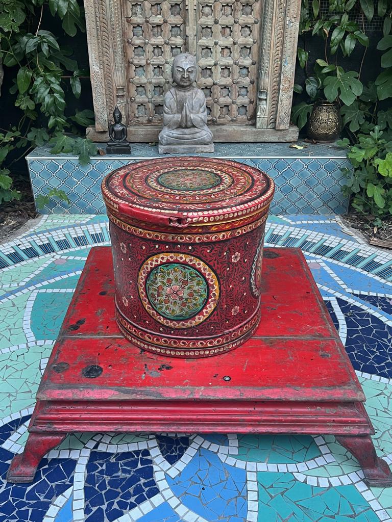 India houten kist Indiase kist handbeschilderd handwerk, Huis en Inrichting, Woonaccessoires | Kisten, Minder dan 50 cm, Nieuw