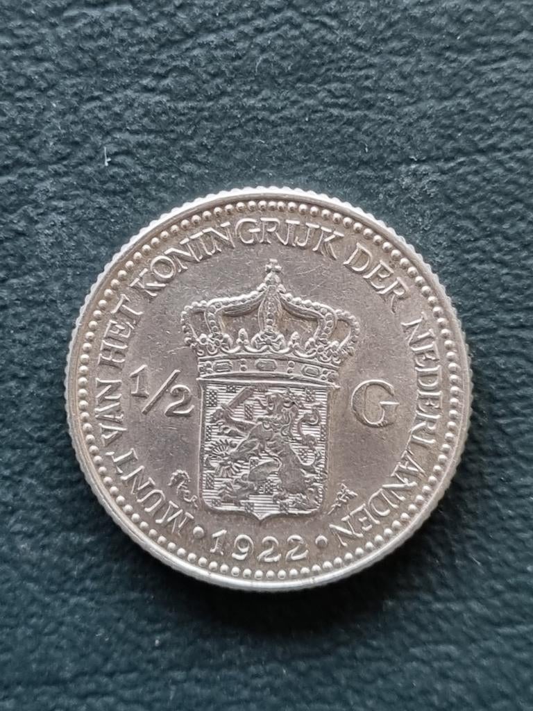 Halve gulden 1922 in hoge kwaliteit, Postzegels en Munten, Munten | Nederland, Ophalen of Verzenden, Koningin Wilhelmina, ½ gulden