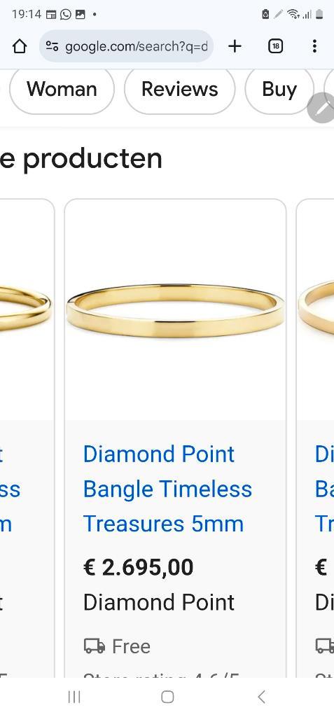 Diamond point armband bracelet, Sieraden, Tassen en Uiterlijk, Armbanden, Nieuw, Goud, Goud, Ophalen of Verzenden