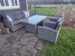 Intratuin loungeset/diningset/bank/tafel/2stoelen/kussens, Tuin en Terras, Tuinsets en Loungesets, Ophalen, Gebruikt, Wicker, Bank