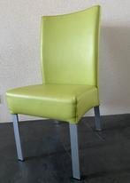 4 groene leren eetkamerstoelen Van Bennekom type Solution, Ophalen, Overige kleuren, Zo goed als nieuw, Vier