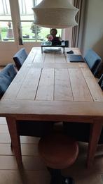 Teak houten eettafel 90 x 200, Huis en Inrichting, Tafels | Eettafels, Gebruikt, Vijf personen of meer, 150 tot 200 cm, Rechthoekig