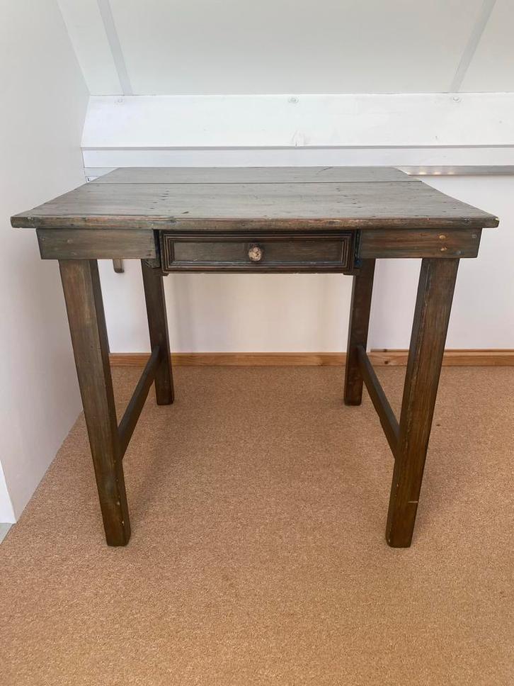 Antieke houten tafel/bureaurje met lade, Antiek en Kunst, Antiek | Meubels | Tafels, Ophalen
