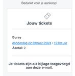 Buray tickets melkweg 22 feb x 2per, Tickets en Kaartjes, Concerten | Pop