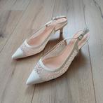 Witte slingback pumps maat 44, slingbacks, lage hak, Kleding | Dames, Schoenen, Verzenden, Wit, Zo goed als nieuw, Pumps
