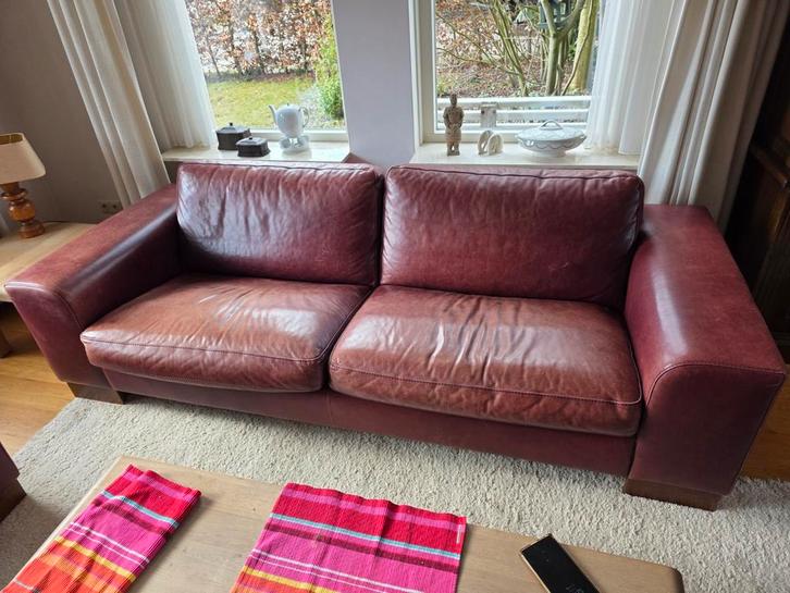 Machalke Lederen Zitgroep: Bank & Fauteuils, Huis en Inrichting, Banken | Bankstellen, Leer, Ophalen