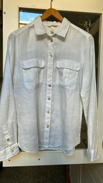 100% LINNEN witte H&M blouse, loose-fit mt S beschikbaar voor biedingen