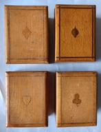 4 houten kaartendoosjes / kistjes, Ophalen of Verzenden, Gebruikt, Speelkaart(en)