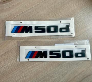 2x Oem BMW M50d zwart logo / embleem X5 G05 X6 G06 X7 G07 beschikbaar voor biedingen