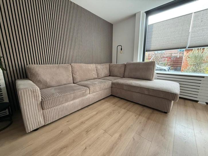 Hoekbank Brandon + ottomaan, Huis en Inrichting, Banken | Bankstellen, Zo goed als nieuw, Hoekbank, Vierpersoons of meer, 250 tot 300 cm