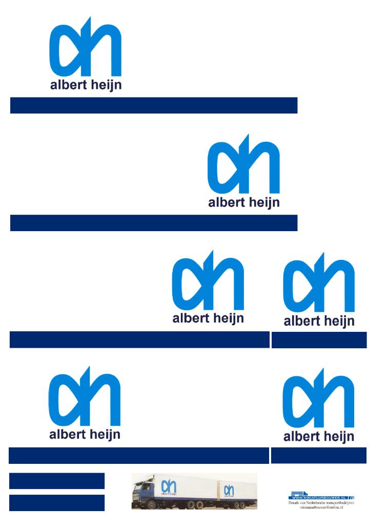 Vrachtauto decal 1:50 Albert Heijn ( Combi ), Verzenden, Nieuw, Bus of Vrachtwagen, Overige merken
