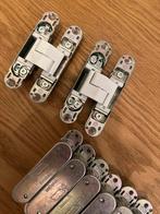 8 stuks Inbouw verdekte scharnieren, incl freesmal, rvs, Doe-het-zelf en Verbouw, Ophalen of Verzenden, Gebruikt, Overige materialen