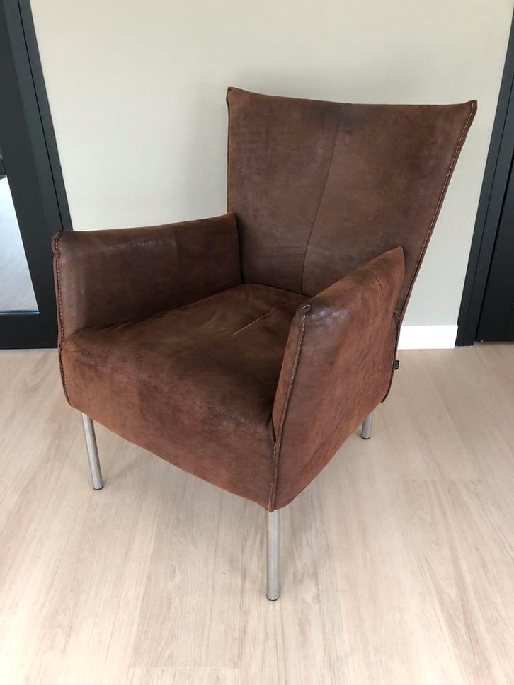 Zeer fraaie design fauteuil JESS, Huis en Inrichting, Fauteuils, Zo goed als nieuw, Leer, Ophalen